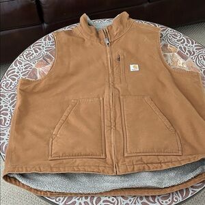 Carhartt Brown Vest with Sherpa Lining